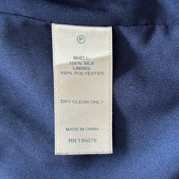 100%Silk Blue Polka Dot Shift Dress Sz‎ L Preppy Old Money Classic Tradwife Norm - Picture 9 of 16